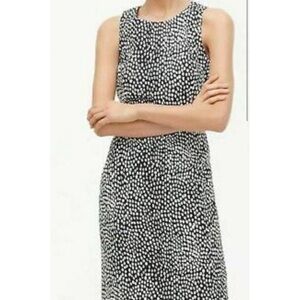 J. Crew Navy & White Polkadot Sleeveless Classic Sheath Dress Size 00